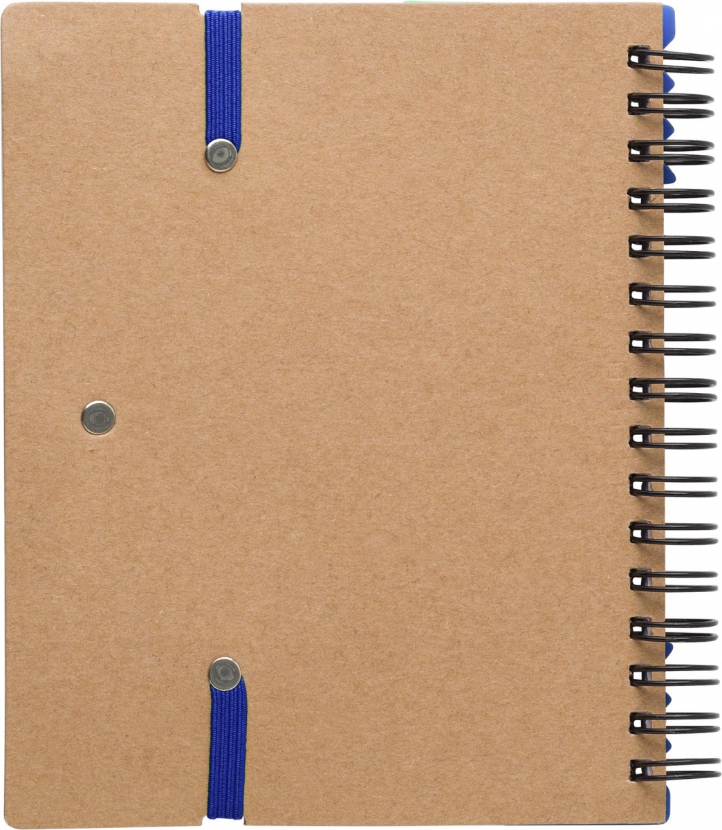 Recycled paper, wire bound notebook with 60 lined pages, ruler and