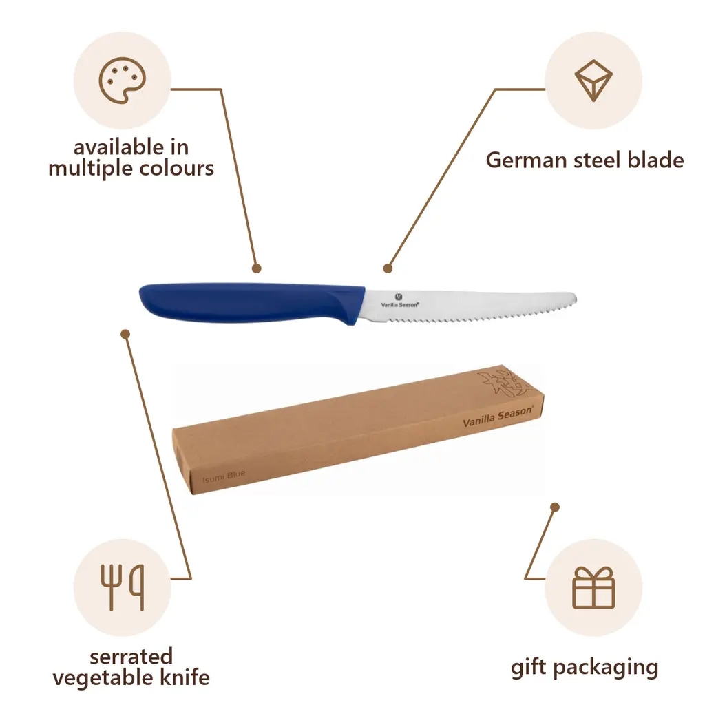 Infographic: VS ISUMI Vegetable Knife, Blue