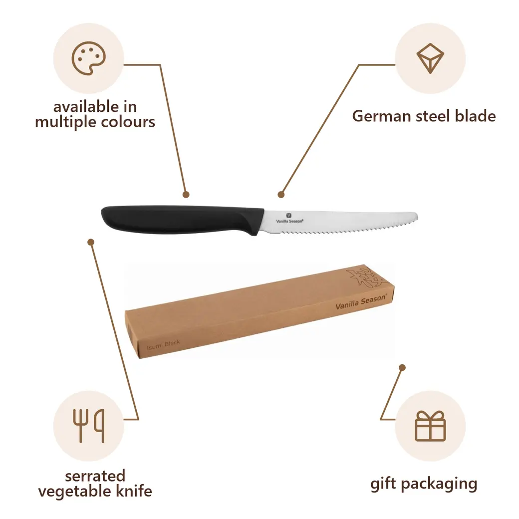Infographic: VS ISUMI Vegetable Knife, Black
