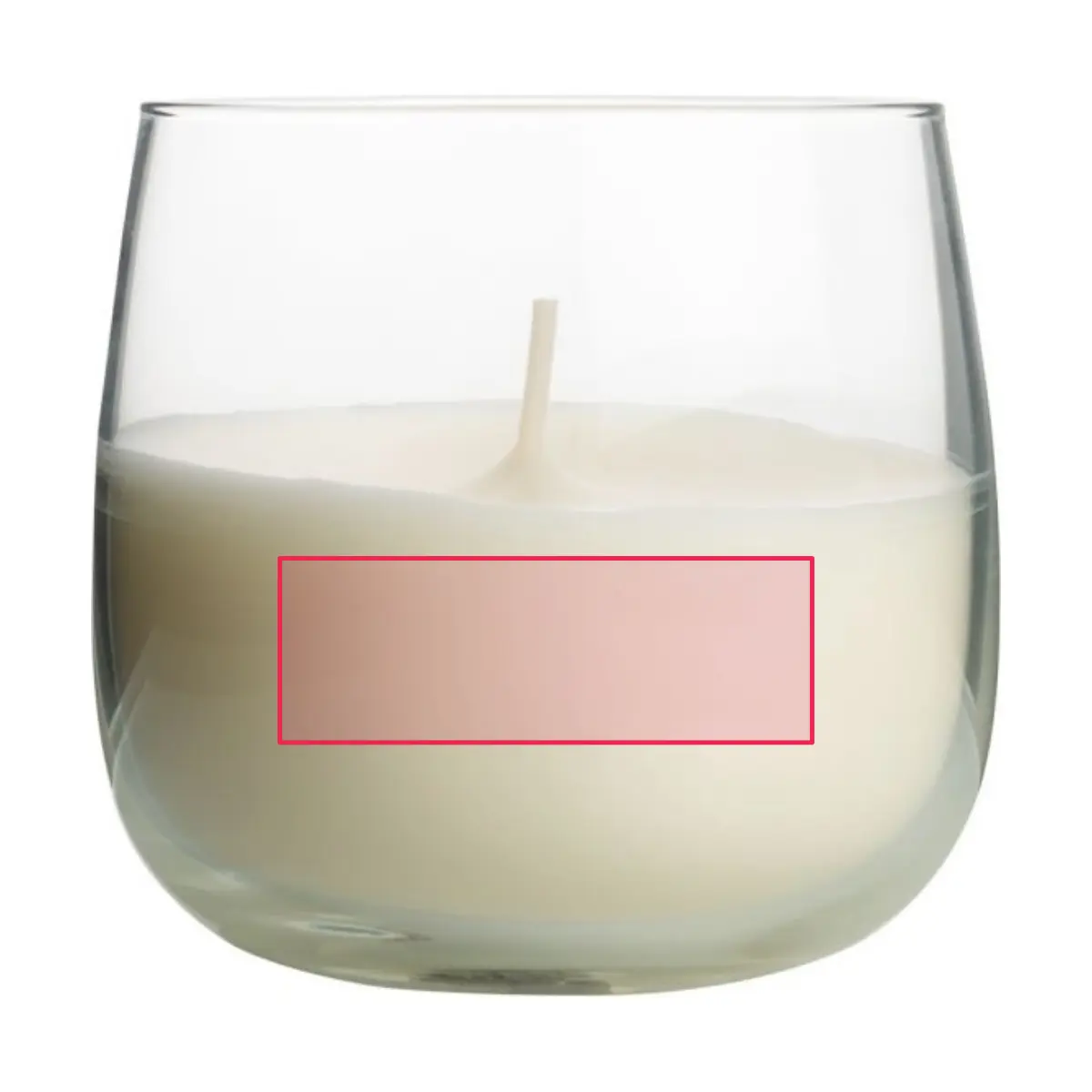 Print placement: LEIRA - Glass part of the candle