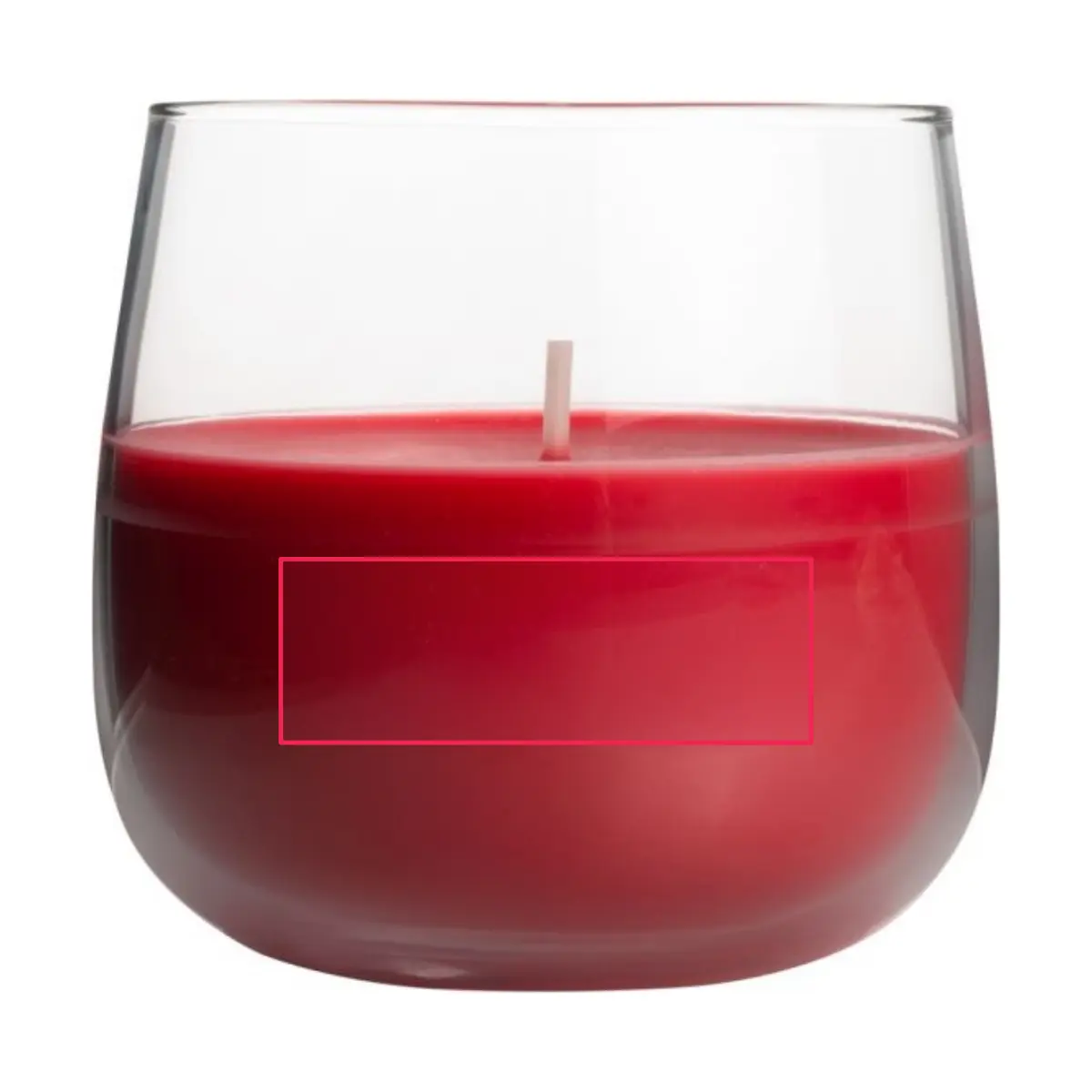 Print placement: LEIRA - Glass part of the candle