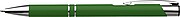 Ballpen with blue ink.Pale green