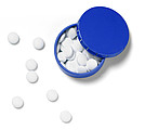 Mint tin, approx 60 mints Cobalt blue