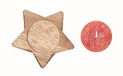 Star shaped wooden decorative base with a vanilla fragrenced candle