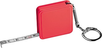 1 meter steel measuring tape, red