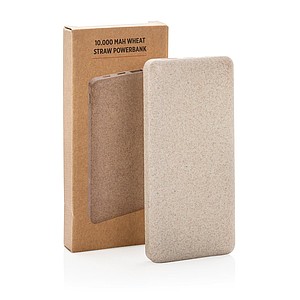 10.000 mah wheat straw powerbank, brown