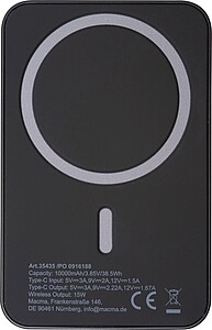 10000 mAh RABS magnetic powerbank, black