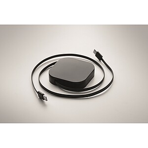 100W retractable charging cable, black