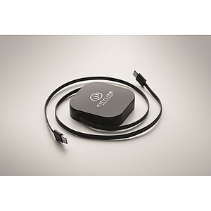 100W retractable charging cable, black