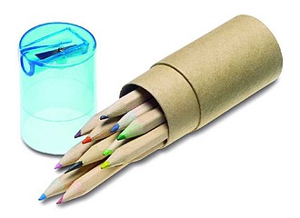 12 Colour pencils with sharpenerRed