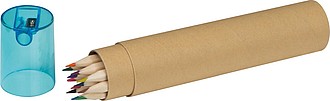 12 coloured pencils in a tube, brown