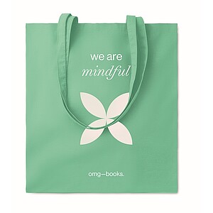 140gr/m2 cotton shopping bag, mint green