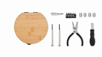 15 piece tool set bamboo case