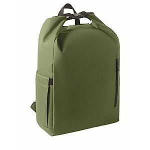 15 roll top laptop backpack, army green