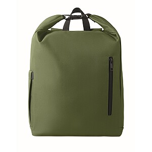 15 roll top laptop backpack, army green