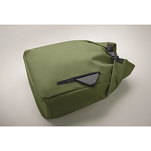 15 roll top laptop backpack, army green