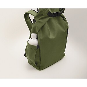 15 roll top laptop backpack, army green