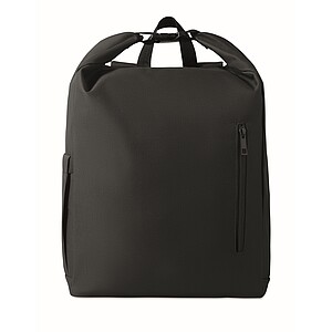 15 roll top laptop backpack, black