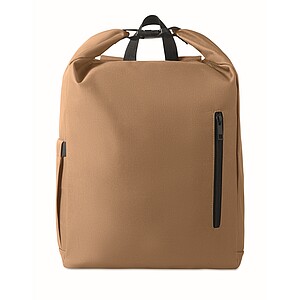 15 roll top laptop backpack, khaki