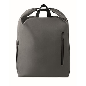 15 roll top laptop backpack, stone grey