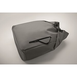 15 roll top laptop backpack, stone grey