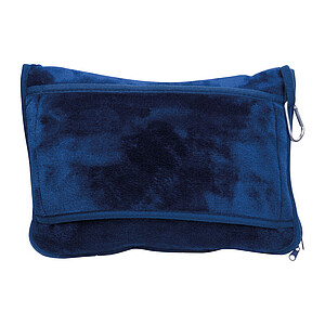 2 in 1 soft blanket with pillow, dark blue