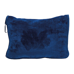 2 in 1 soft blanket with pillow, dark blue
