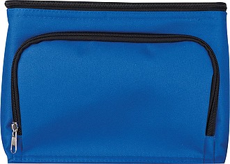 210D polyester cooler bag with front compartment, blue