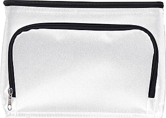 210D polyester cooler bag with front compartment, white