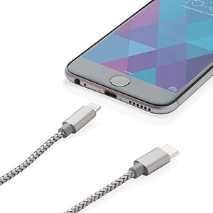3-in-1 braided cable, grey