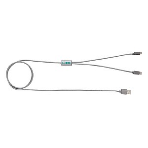 3-in-1 braided cable, grey
