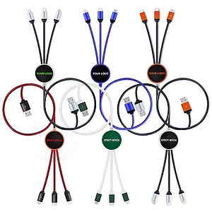 3 in 1 charging cable with LED logo