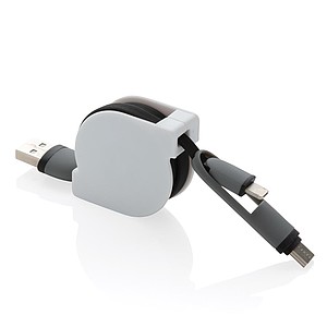 3-in-1 retractable cable,black