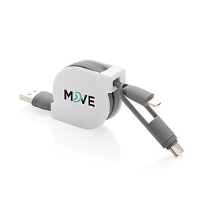 3-in-1 retractable cable, white