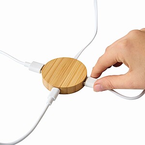 3 port bamboo USB Hub, brown