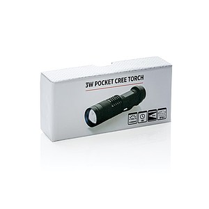3W pocket CREE torch, black