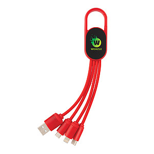 4-in-1 cable with carabiner clip