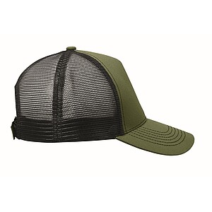 5 panel trucker cap, army green