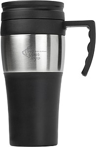 500ml Travel mug. Black/silver