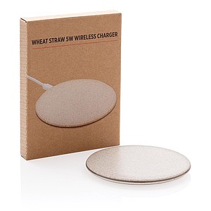 5W Wheat straw wireless charger,brown