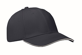 6 panel baseball cap, white/dark blue