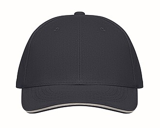 6 panel baseball cap, white/dark blue