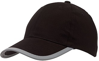 6 panel cap "Detection" with reflector band on the peak,colour black
