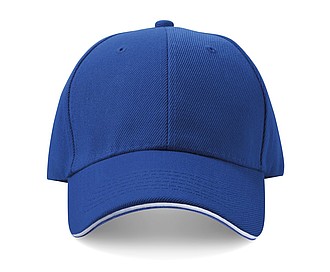 6-panel sandwich baseball cap, blue