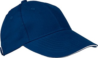 6-panel sandwich baseball cap, dark blue