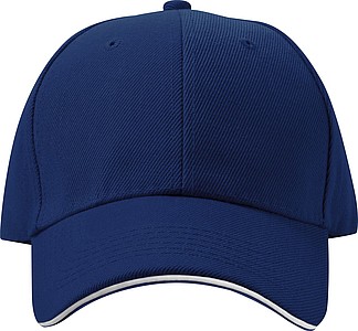 6-panel sandwich baseball cap, dark blue