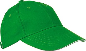 6-panel sandwich baseball cap, green