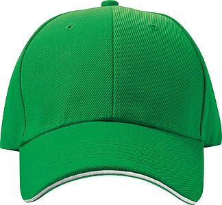 6-panel sandwich baseball cap, green