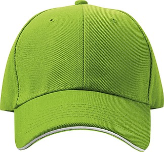 6-panel sandwich baseball cap, light green