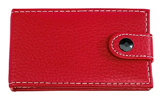 6 piece manicure set "Elaine" in press stud pouch,colour red